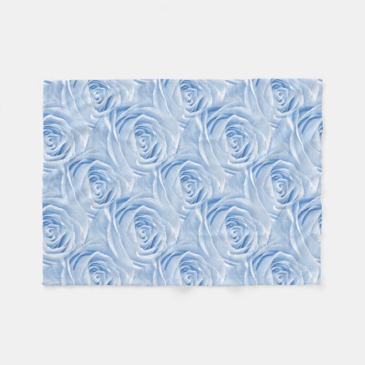 Floral Photo Light Blue Roos Wallpaper Pattern Fleece Deken (Voorkant (Horizontaal))