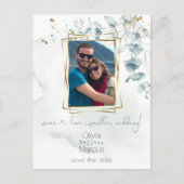 Floral Photo Lijst Dusty Green Eucalyptus Briefkaart (Voorkant)