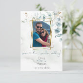 Floral Photo Lijst Dusty Green Eucalyptus Kaart (Staand voorkant)