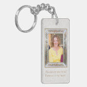 Floral Photo lijst Quote aangepast Memorial Sleute Sleutelhanger (Voorkant Links)