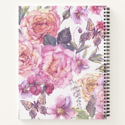 Floral Photo Memorial Guest Book Notitieboek (Achterkant)