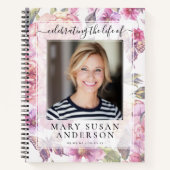 Floral Photo Memorial Guest Book Notitieboek (Voorkant)