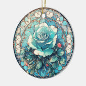 Floral Photo Memorial Keramisch Ornament (Links)