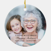 Floral Photo Memorial Keramisch Ornament (Achterkant)