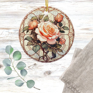 Floral Photo Memorial Keramisch Ornament