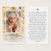 Floral Photo Memorial Prayer Kaart (Voorkant /achterkant)