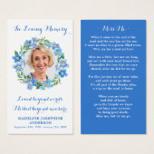 Floral Photo Memorial Prayer Kaart Modern Funeral (Voorkant /achterkant)