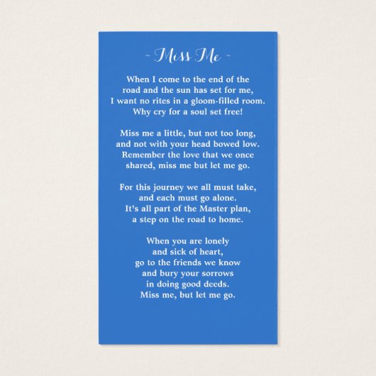 Floral Photo Memorial Prayer Kaart Modern Funeral (Achterkant)