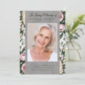  Floral Photo Memorial Service Programma (Staand voorkant)