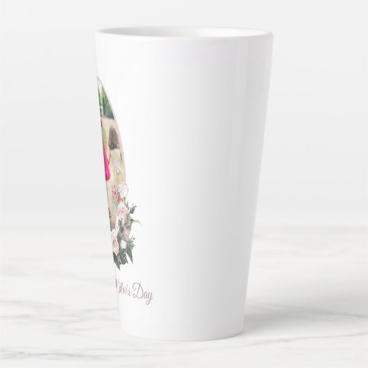 Floral Photo Moederdag Latte Mok (Voorkant)