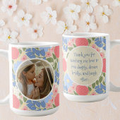 Floral Photo Mug – Personalized Message & Keepsake Koffiemok