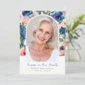 Floral Photo Order of Service Funeral Programmakaart (Staand voorkant)
