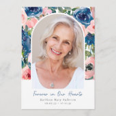 Floral Photo Order of Service Funeral Programmakaart (Voorkant)