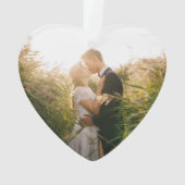 Floral Photo Pas getrouwd Ons eerste kerstfeest Ornament (achterkant)