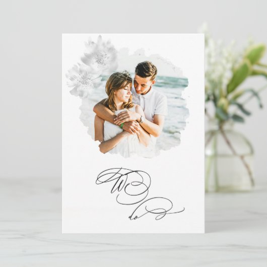 *~* Floral PHOTO RSVP + QR WE DOEN AR6 bruiloft in Kaart (Staand voorkant)