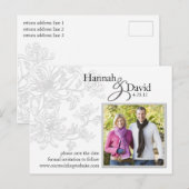 Floral Photo Save the Date Briefkaart (Voorkant / Achterkant)