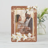 Floral Photo Save the Date  Kaart (Staand voorkant)