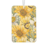 Floral Photo Sunflowers Name Car Luchtverfrisser (Achterkant)