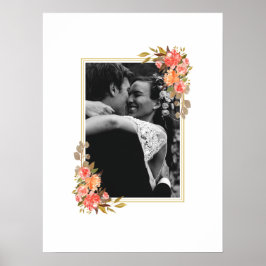 Floral Photo Wedding Guest Book Poster