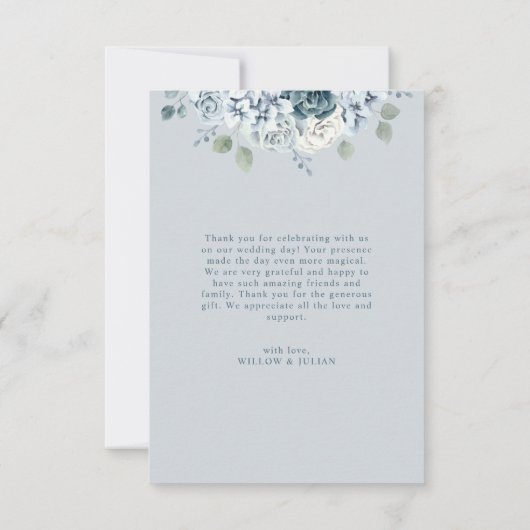 Floral Photo Wedding Hartelijk dank Bedankkaart (Achterkant)