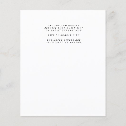 Floral Photo Wedding Invitation (Achterkant)