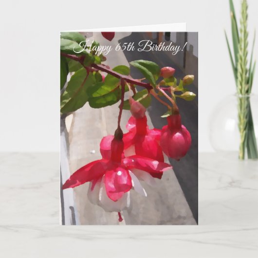 Floral Photography Personalized 65th Birthday Kaart (Voorkant)