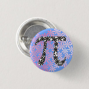 Floral Pi-symbool Ronde Button 3,2 Cm