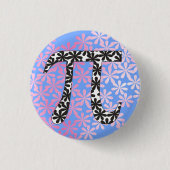 Floral Pi-symbool Ronde Button 3,2 Cm (Voorkant)