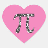 Floral Pi Symbool Stickers Roze Wiskunde Pi Dag Gi (Voorkant)