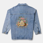 Floral Piano Denim jas voor dames Jacket (Achterkant)