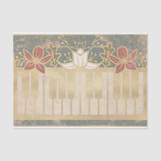 Floral Piano Tissuepapier (Voorkant)