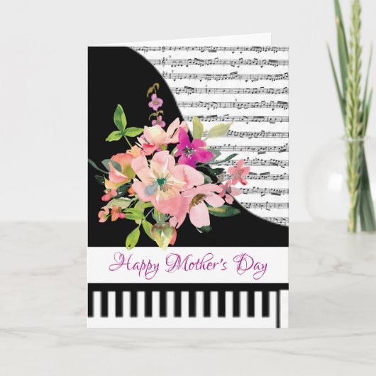 Floral pianokaart kaart (Voorkant)