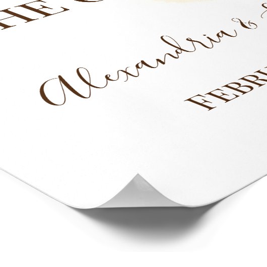 Floral Pick A Seat Beide Side Wedding Sign Poster (Hoek)