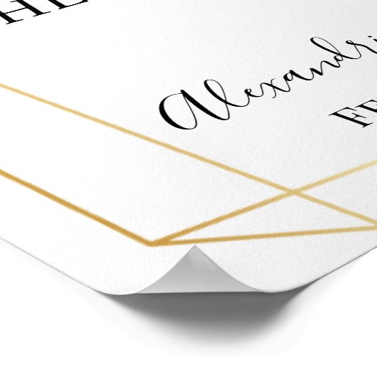 Floral Pick A Seat Beide Side Wedding Sign Poster (Hoek)