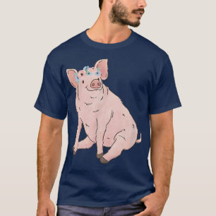 Floral Pig Boerderij Dierenvrienden T-shirt