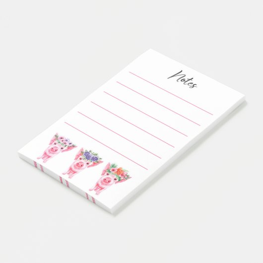 Floral Pigs Post-it Notes (Schuin)