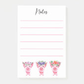 Floral Pigs Post-it Notes (Voorkant)