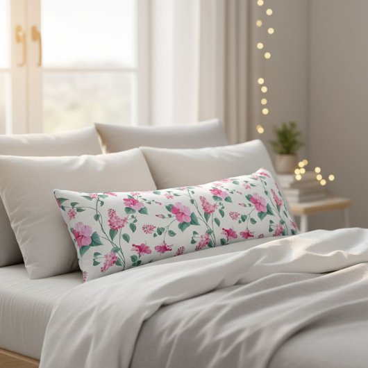 floral pillow, flower print pillow, decorative lichaamskussen