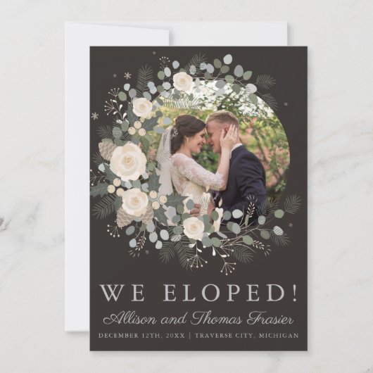 Floral Pine Holiday met kerstmis Aankondiging (Voorkant)