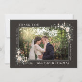 Floral Pine Holiday Winter Kersthuwelijk Bedankkaart (Voorkant)