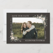 Floral Pine Holiday Winter Kersthuwelijk Save The Date (Voorkant)