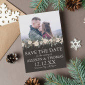 Floral Pine Holiday Winter Kersthuwelijk Save The Date