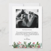 Floral Pine Twee foto Kerstmis vakantie Kaart (Achterkant)