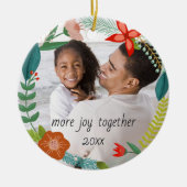 Floral & Pine Wreath | Volledige foto | Vakantie Keramisch Ornament (Voorkant)