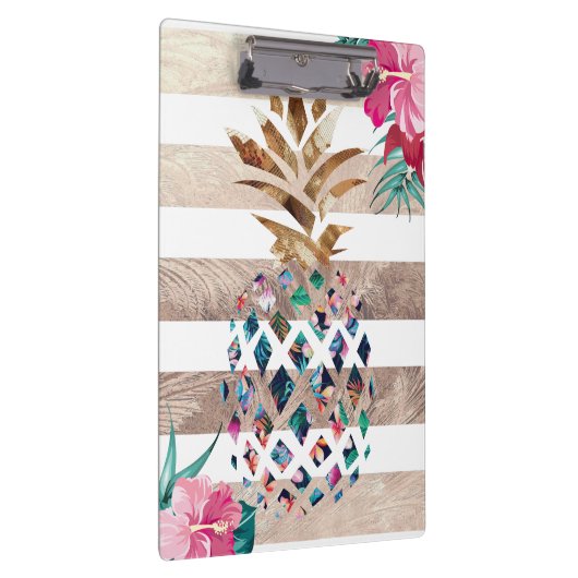 Floral Pineappel gestript Klembord (Rechts)