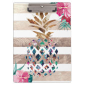Floral Pineappel gestript Klembord (Voorkant)