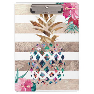 Floral Pineappel gestript Klembord