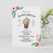 Floral Pineapple Flamingo Vrijgezellenfeest Kaart (Staand voorkant)