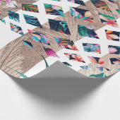 Floral Pineapple striped design Cadeaupapier (Hoek)