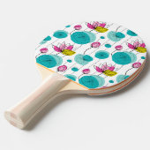 Floral Ping Pong Paddle Tafeltennisbatje (Voorkant Gekanteld)